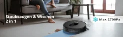 360 SMARTAI Botslab S8 Plus Staubsauger Roboter Mit Absaugstation 4L, 2700Pa Saugroboter Mit Wischfunktion Lasernavigation,Kartierung Mehrerer Etagen -Küchenutensilien Laden d8d33b072b6532c7cab8d5ae85cd7e98