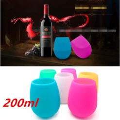 6er Set 200ml Unzerbrechlich Blau Silikon Biergläser Whisky GläSer Wein Becher Stammlos Weinbecher Tasse -Küchenutensilien Laden da78e0b32b0f36a2ff04370f3adf2165