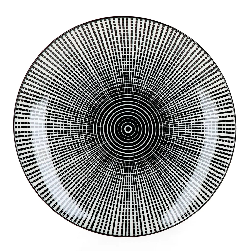 Mambocat Taipei 18-tlg. Teller Set I 6 Personen I Schwarz & Weiß Linien-Muster 7 Mambocat Taipei 18-tlg. Teller Set I 6 Personen I Schwarz & Weiß Linien-Muster – Bild 5