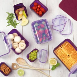 GOURMETmaxx Frischhaltedosen Klick-it 28-tlg. In Lila Frischhaltedosen Set Klick-It Gefrierdosen Lunchbox Brotdose 14 Stück Lila -Küchenutensilien Laden de2c0b1f23342e413147736ce32a0488