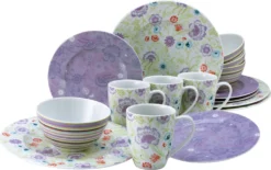 CreaTable 22509 Kombiservice Oriental Für 4 Personen, Porzellan, Mehrfarbig (1 Set, 16-teilig)