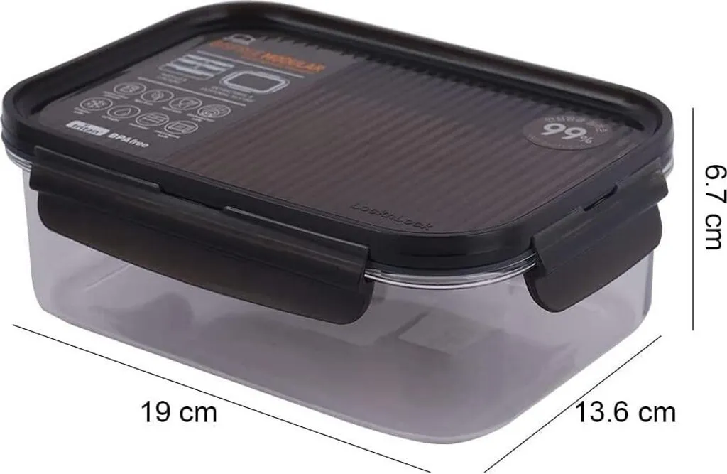 Lock&Lock Modular LBF404 Frischhaltedose 910ml - Unterteil Aus Tritan (1er Pack) 6 Lock&Lock Modular LBF404 Frischhaltedose 910ml - Unterteil Aus Tritan (1er Pack) – Bild 4