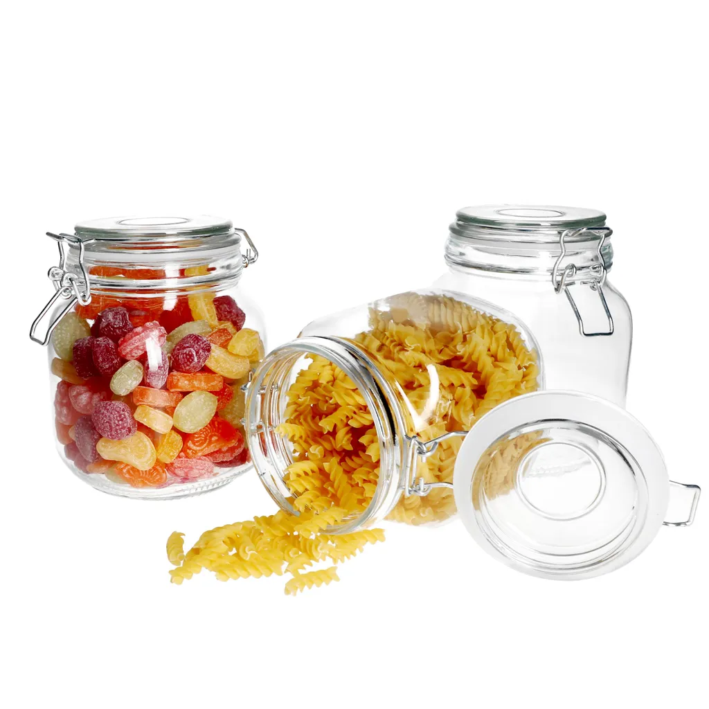 6er Set Vorratsgläser Foody 1L Aufbewahrungsglas Vorratsdosen Bügelverschluss 5 6er Set Vorratsgläser Foody 1L Aufbewahrungsglas Vorratsdosen Bügelverschluss – Bild 3