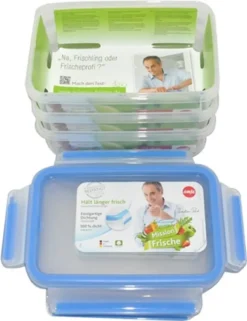Emsa Clip & Close Frischhaltedosen 3er-Set á 0,55 L, Blau -Küchenutensilien Laden e63c5cd2076f7f879d542eb39406d2ea