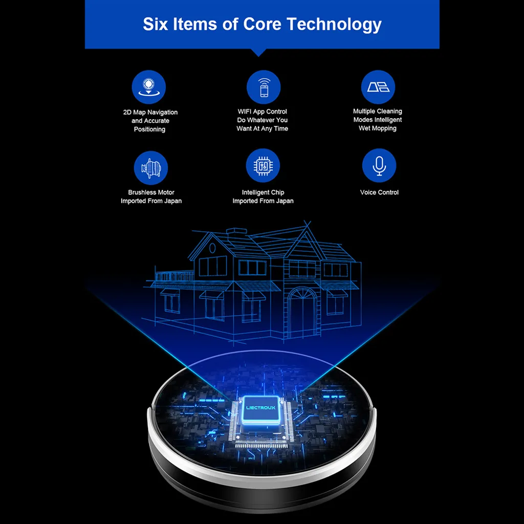 LIECTROUX C30B Automatischer Staubsauger Saugroboter Kehrroboter Nass-Trocken-Staubsauger Dynamische Navigation APP-Fernbedienung Sprachsteuerung Kompatibel Mit Alexa Google Assistant 8 LIECTROUX C30B Automatischer Staubsauger Saugroboter Kehrroboter Nass-Trocken-Staubsauger Dynamische Navigation APP-Fernbedienung Sprachsteuerung Kompatibel Mit Alexa Google Assistant – Bild 6
