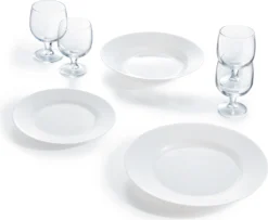 Tellerset Tafelservice Geschirrset 6 Personen 18 Tlg. Glas Luminarc Weiß Glatt -Küchenutensilien Laden e8e9b72546af597f36ab1d8075fd9691