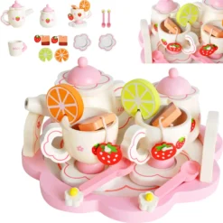 Kinder Teeservice Set Holz Zubehör Für Die Kinderküche, 16-tlg. Ab 3 Jahre Rollenspiele Für Mädchen Und Jungs 9418 -Küchenutensilien Laden e9d84986e201ddea7b61e08e74fbc607