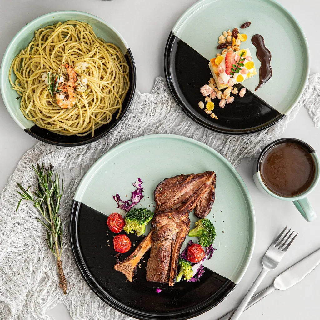 Vancasso Aria Tafelservice Für 8 Personen (32-teilig) Mit Tellern, Schalen Und Tassen, Schwarz Und Türkis 6 Vancasso Aria Tafelservice Für 8 Personen (32-teilig) Mit Tellern, Schalen Und Tassen, Schwarz Und Türkis – Bild 4