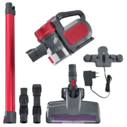 Juskys 2in1 Handstaubsauger & Akku Staubsauger - Beutellos & Kabellos – Bis 55 Min Laufzeit - Lithium-Ionen Akku, Wandhalterung & Ladestation – Rot -Küchenutensilien Laden eb3d5f721ec289bdfb7f53246084c47e