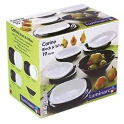 Geschirr Luminarc Carine Glas Schwarz-Weiß (19 Pcs) -Küchenutensilien Laden eb90b304f20e47e58c17f88b28ac60e0