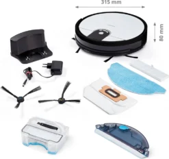 MEDION Saugroboter Mit Wischfunktion Und Zyklon Technologie S20 SW (Alexa App Steuerung, Modell 2021, Extra Flach, Regulierbare Wasserabgabe, Ladestation, Tierhaar Allergiker Optimiert) -Küchenutensilien Laden ecf428bebdf6c884a887eaabe2496af2