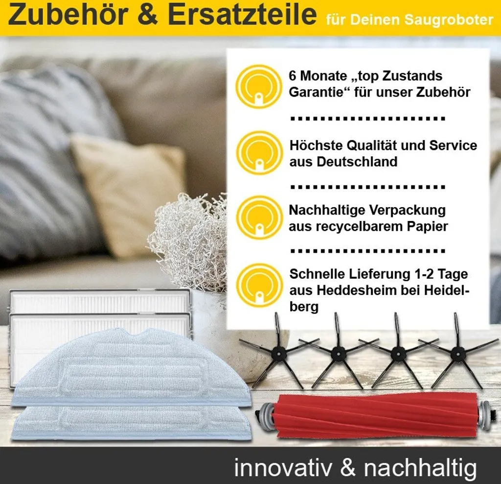 Zubehör Set, Ersatzteile Für Dreame D9 MAX (1x Hauptbürste, 2x Filter, 2x Pad, 2x Seitenbürste In Schwarz) 15 Zubehör Set, Ersatzteile Für Dreame D9 MAX (1x Hauptbürste, 2x Filter, 2x Pad, 2x Seitenbürste In Schwarz) – Bild 14