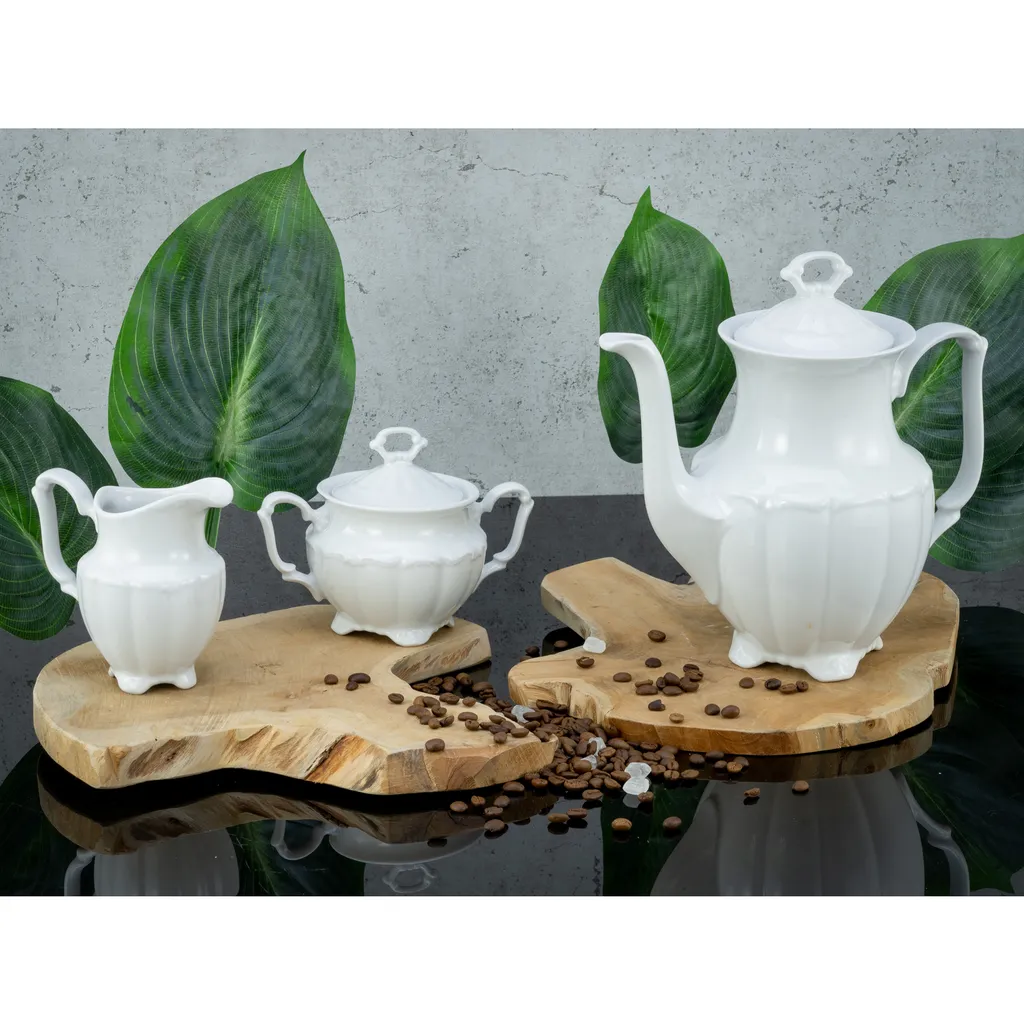CreaTable 16028 Kaffeegarnitur Maria Theresia Für 1 Personen + Uni, Porzellan, Weiß (1 Set, 3-teilig) 4 CreaTable 16028 Kaffeegarnitur Maria Theresia Für 1 Personen + Uni, Porzellan, Weiß (1 Set, 3-teilig) – Bild 2