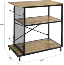 SoBuy SVW05-N Servierwagen Mit 3 Ebenen Beistellwagen Barwagen Küchenwagen Küchenregal Mit Rollen BHT Ca.: 80x80x40cm -Küchenutensilien Laden ef712fbe46b18cb76ddc0894b00e770a