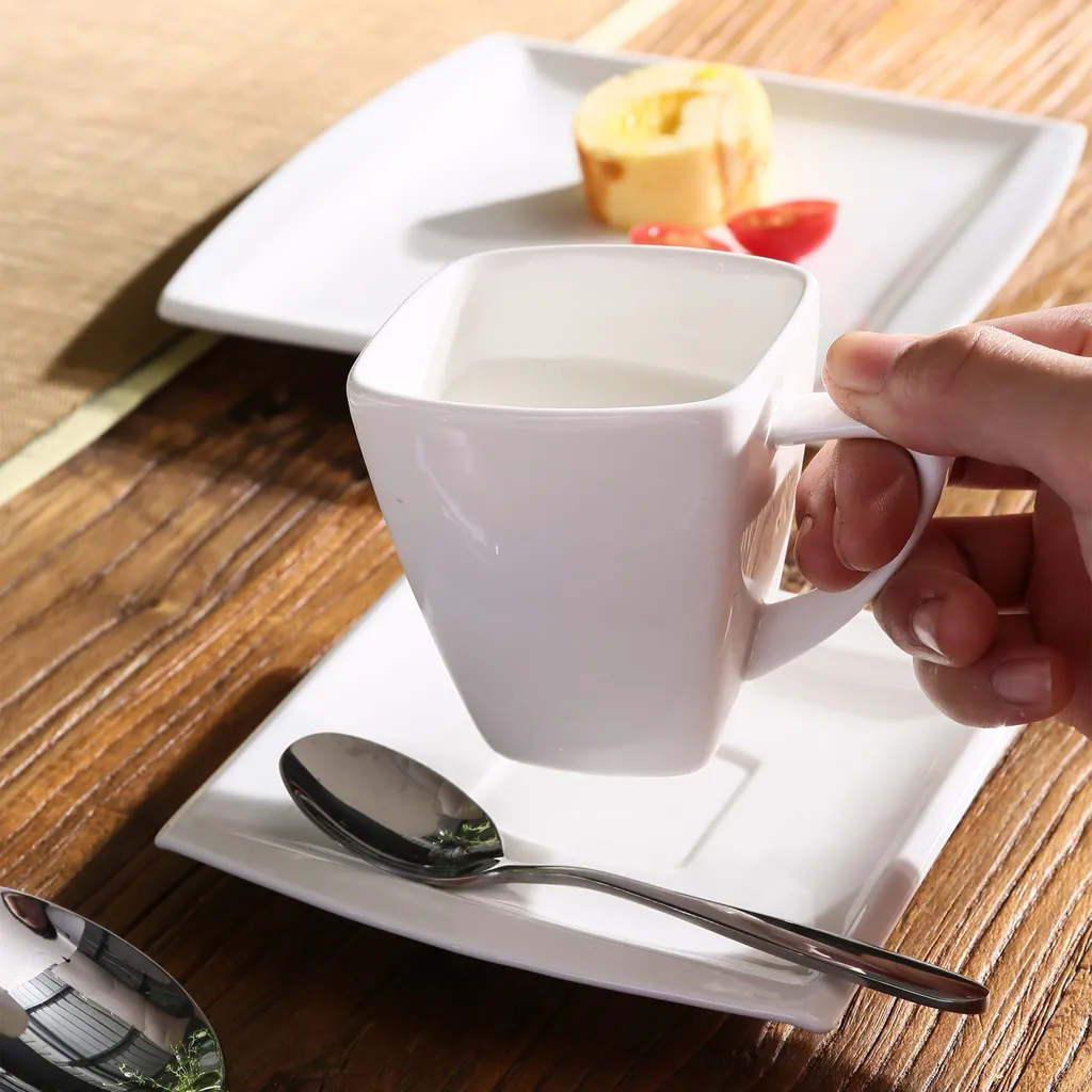 MALACASA, Serie Blance, 60 Tlg. Cremeweiß Porzellan Geschirrset Kombiservice Tafelservice Mit Je 12 Kaffeetassen, 12 Untertassen, 12 Dessertteller, 12 Suppenteller Und 12 Flachteller 5 MALACASA, Serie Blance, 60 Tlg. Cremeweiß Porzellan Geschirrset Kombiservice Tafelservice Mit Je 12 Kaffeetassen, 12 Untertassen, 12 Dessertteller, 12 Suppenteller Und 12 Flachteller – Bild 3