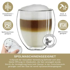 Creano Doppelwandige Gläser 400ml „DG-Bauchig“, 4er Set, Großes Thermoglas Doppelwandig Aus Borosilikatglas, Kaffeegläser, Teegläser, Latte Gläser, Doppelwandgläser -Küchenutensilien Laden f21f88c5ee2986d8bb2d24085fd71ce5