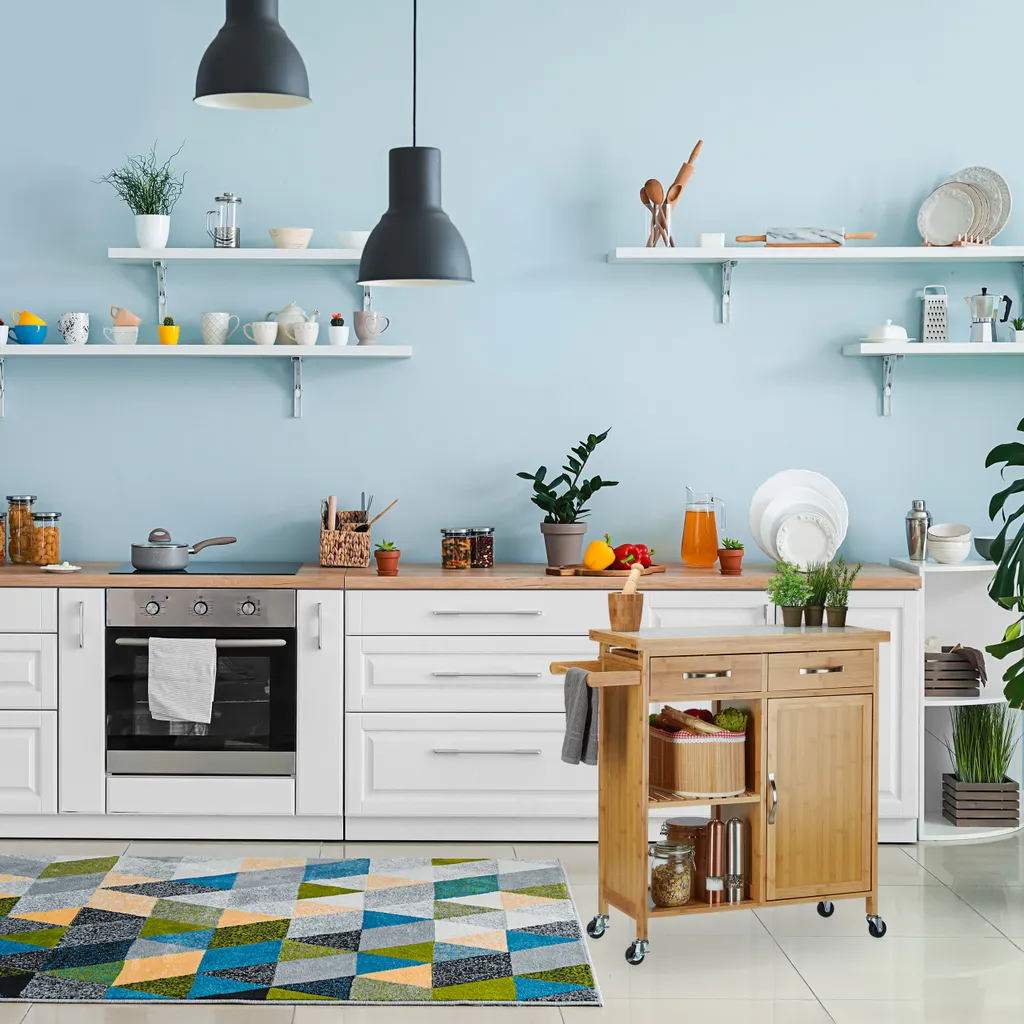 Relaxdays Küchenwagen Mit Marmorplatte 4 Relaxdays Küchenwagen Mit Marmorplatte – Bild 2