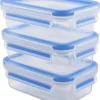 Emsa Clip & Close Frischhaltedosen 3er-Set á 0,55 L, Blau -Küchenutensilien Laden f2f08abb71669f06c0b99500032f87c6
