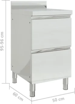 VIDAXL Möbel Gastro-Küchenschrank Mit 2 Schubladen Edelstahl 2023 -Küchenutensilien Laden f342f54d902a599c9edd2f0d6b355960