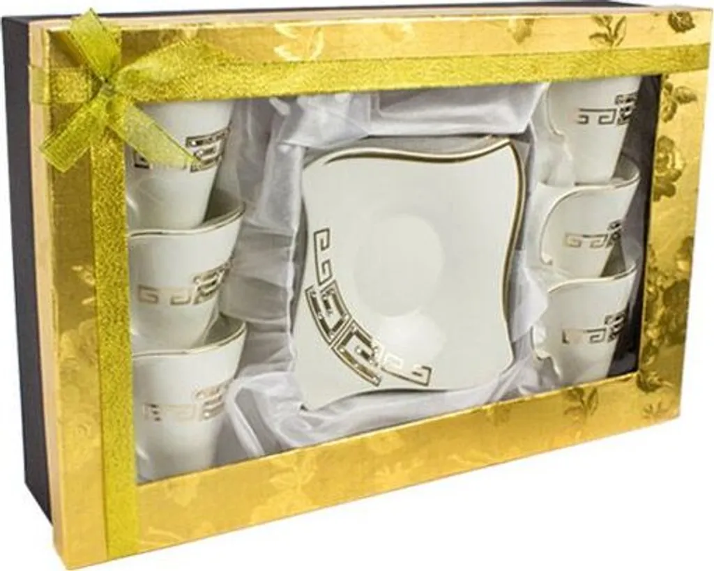 12-teiliges Medusa Mäander Kaffeeservice Mit Goldschliff Kaffeetassen Für 6 Personen 6 Tassen + 6 Untertassen Weiß-Gold Genießen Servieren Kaffee 8 12-teiliges Medusa Mäander Kaffeeservice Mit Goldschliff Kaffeetassen Für 6 Personen 6 Tassen + 6 Untertassen Weiß-Gold Genießen Servieren Kaffee – Bild 6