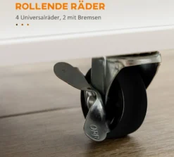 HOMCOM Küchenwagen, Rollwagen, Küchenschrank Mit Arbeitsplatte Aus Gummiholz, Trolley, Beistellwagen Auf Rollen, Servierwagen Mit Schublade, Werkzeugkasten Für Küche, Weiß, 89 X 48 X 89 Cm -Küchenutensilien Laden f40d0e850e15f074f5644f4813c49de3