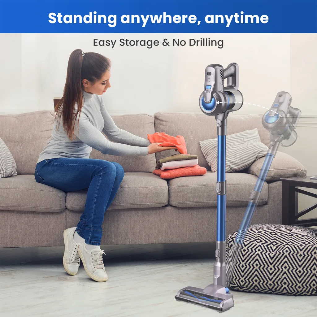 Greenote Akku Staubsauger, 23000PA Staubsauger Kabellos 4 In 1, 200W Mit Doppeltem Digitalmotor LED Elektrobürste Staubsauger, Bis Zu 35 Minuten, Leiser Handstaubsauger, Für Tierhaar Teppich Autos 11 Greenote Akku Staubsauger, 23000PA Staubsauger Kabellos 4 In 1, 200W Mit Doppeltem Digitalmotor LED Elektrobürste Staubsauger, Bis Zu 35 Minuten, Leiser Handstaubsauger, Für Tierhaar Teppich Autos – Bild 9