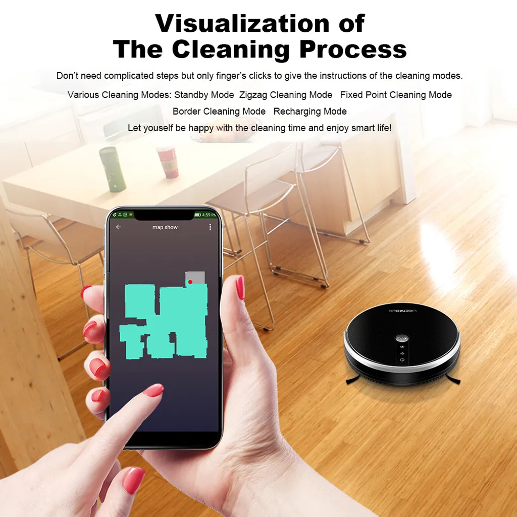 LIECTROUX C30B Automatischer Staubsauger Saugroboter Kehrroboter Nass-Trocken-Staubsauger Dynamische Navigation APP-Fernbedienung Sprachsteuerung Kompatibel Mit Alexa Google Assistant 17 LIECTROUX C30B Automatischer Staubsauger Saugroboter Kehrroboter Nass-Trocken-Staubsauger Dynamische Navigation APP-Fernbedienung Sprachsteuerung Kompatibel Mit Alexa Google Assistant – Bild 15