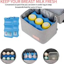 Kühltasche Für Muttermilch, Babyflasche, Wasserdicht, Für Gefrierschrank, Mama, Reiserucksack, Tragbar, Wärmeisoliert, Lunchbox Für Damen, Herren, Kinder, Große Kapazität, Handtasche,Grey -Küchenutensilien Laden fdf624ddc40446f6b7cb2d6e6ce2e652