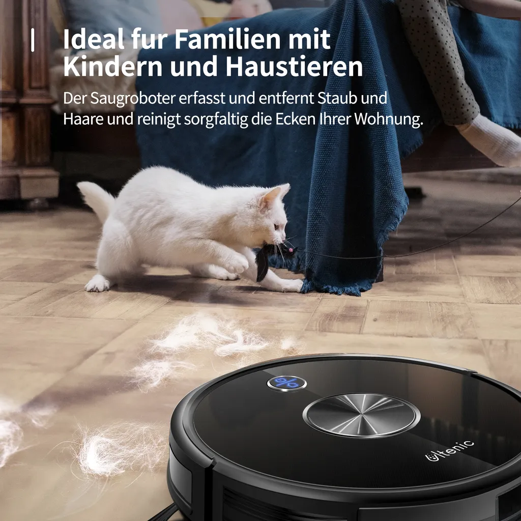 Ultenic D5s Pro 3-In-1 Staubsauger Roboter WLAN Saugroboter 3000 PA Staubsauger Roboter Für Tierhaare Saugroboter Appsteuerung Alexa Google Home 8 Ultenic D5s Pro 3-In-1 Staubsauger Roboter WLAN Saugroboter 3000 PA Staubsauger Roboter Für Tierhaare Saugroboter Appsteuerung Alexa Google Home – Bild 6