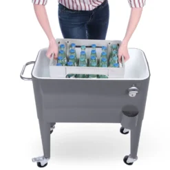 Kühlwagen, Servierwagen Outdoor Mit Großer Kühlbox, Getränkekühler Beistellwagen Für Garten, Rollbarer Party Kühlwagen Im Retro-Look – 57l, Farbe:anthrazit 17 Kühlwagen, Servierwagen Outdoor Mit Großer Kühlbox, Getränkekühler Beistellwagen Für Garten, Rollbarer Party Kühlwagen Im Retro-Look – 57l, Farbe:anthrazit -Küchenutensilien Laden ff7210da6713f02f16e6859ad7a25b75